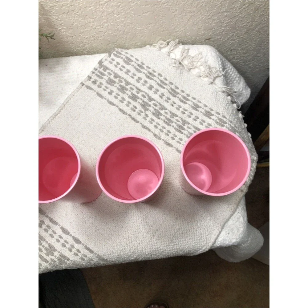 Tupperware Heritage Pink 16oz Tumblers Set of 4  #5107 No Lids